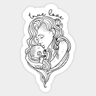 Cool mom and adorable baby Sticker